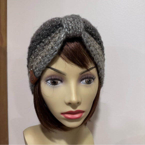 Starry night sparkle, winter headband/ear, warmer, 4” x 22”, gray tones - Picture 1 of 8